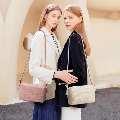 Handwoven Crossbody Purse for Women Genuine Leather Woven Shoulder Bag Boho Style for Travel and Casual Outings in Saudi Arabia