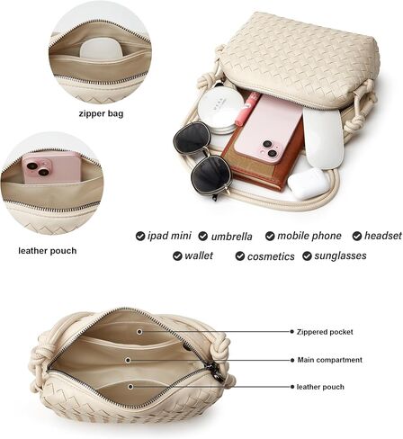 Handwoven Crossbody Purse for Women Genuine Leather Woven Shoulder Bag Boho Style for Travel and Casual Outings in Saudi Arabia