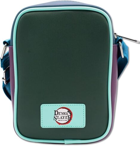 Demon Slayer Vegan Leather Crossbody Bag with Adjustable Strap, Three Demon Slayers Character Group Pose and Title Logo White in Kuwait