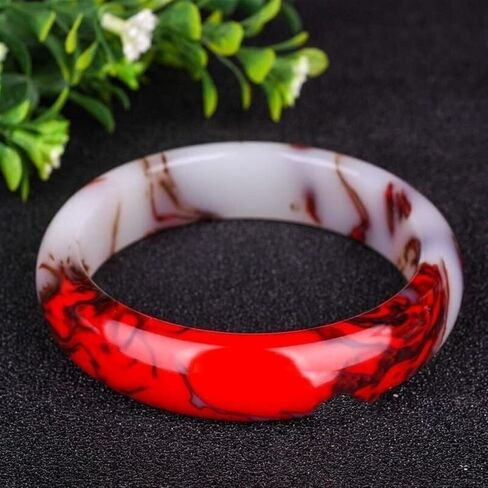 Natural Chicken Blood Jade Bangle Bracelet for Women, Protection Gemstone Brings Good Luck and Fortune Jewelry Gift for Wife (Size : 60mm) in Saudi Arabia