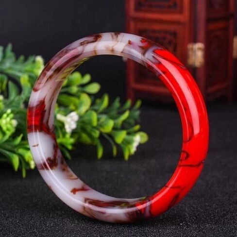 Natural Chicken Blood Jade Bangle Bracelet for Women, Protection Gemstone Brings Good Luck and Fortune Jewelry Gift for Wife (Size : 60mm) in Saudi Arabia