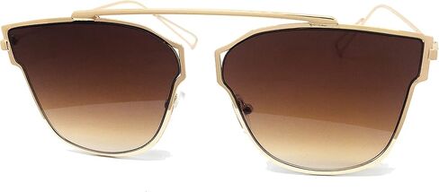 RAKOSTA c3207 Premium Tinted Mirrored Flat Fashion rimless Men Women Sunglasses (BROWN, Lightweight) in Saudi Arabia
