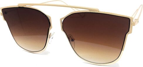 RAKOSTA c3207 Premium Tinted Mirrored Flat Fashion rimless Men Women Sunglasses (BROWN, Lightweight) in Saudi Arabia