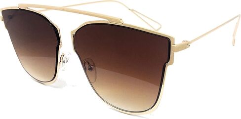 RAKOSTA c3207 Premium Tinted Mirrored Flat Fashion rimless Men Women Sunglasses (BROWN, Lightweight) in Saudi Arabia