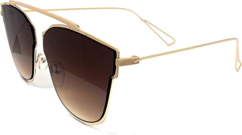RAKOSTA c3207 Premium Tinted Mirrored Flat Fashion rimless Men Women Sunglasses (BROWN, Lightweight) in Saudi Arabia