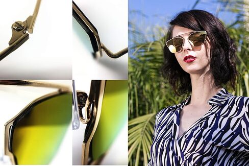 RAKOSTA c3207 Premium Tinted Mirrored Flat Fashion rimless Men Women Sunglasses (BROWN, Lightweight) in Saudi Arabia