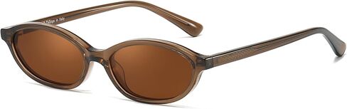 HASFOX Acetate Polarized Sunglasses for Women: Chic Vintage 90s Oval Cat Eye Sunnies, Small/Medium Face H6503 in Saudi Arabia