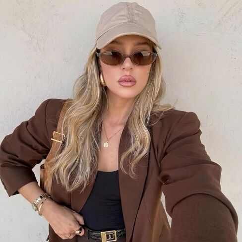 HASFOX Acetate Polarized Sunglasses for Women: Chic Vintage 90s Oval Cat Eye Sunnies, Small/Medium Face H6503 in Saudi Arabia