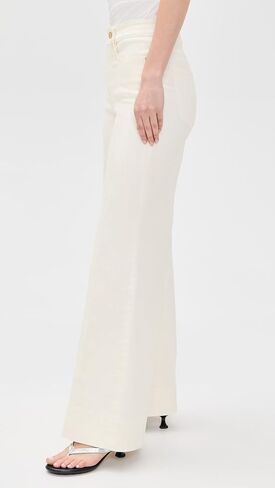 Good American Women's Good Waist Palazzo Jeans, Cotton White, 4 in Kuwait