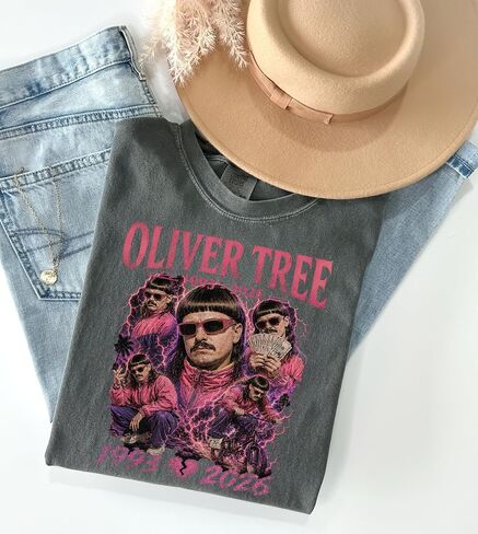 Oliver Rap Tree Memorial Vintage Graphic T-Shirt, Y2K Graphic Tee, Retro Oliver RIP Shirt, Vintage Inspired Music Merch in Kuwait