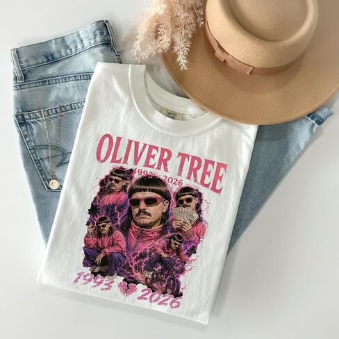 Oliver Rap Tree Memorial Vintage Graphic T-Shirt, Y2K Graphic Tee, Retro Oliver RIP Shirt, Vintage Inspired Music Merch in Kuwait