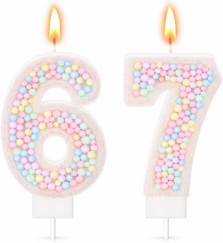 6 7 شمعة عيد ميلاد ستة سبعة زينة عيد ميلاد، كنت 6 الآن أنا 7 شمعة كعكة عيد ميلاد، 6 7 ديكور لتزيين كعكة عيد الميلاد in Kuwait
