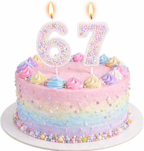 6 7 شمعة عيد ميلاد ستة سبعة زينة عيد ميلاد، كنت 6 الآن أنا 7 شمعة كعكة عيد ميلاد، 6 7 ديكور لتزيين كعكة عيد الميلاد in Kuwait