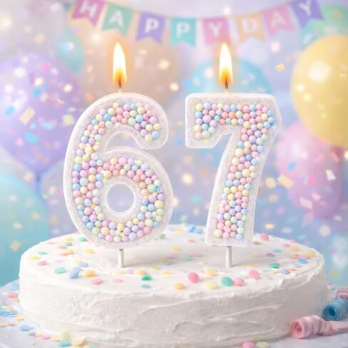 6 7 شمعة عيد ميلاد ستة سبعة زينة عيد ميلاد، كنت 6 الآن أنا 7 شمعة كعكة عيد ميلاد، 6 7 ديكور لتزيين كعكة عيد الميلاد in Kuwait