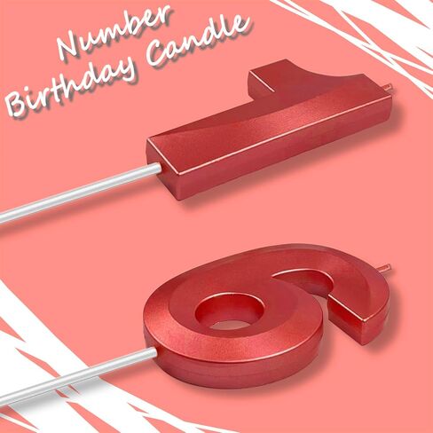 Red Birthday Candles 3D Design Number 16 Candle Cake Topper for Boy Girl Wedding Anniversary Birthday Party Cake Decorations Supplies in Saudi Arabia
