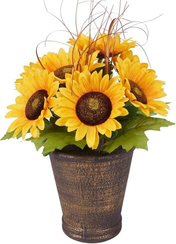 Zythrem 6 Pack Artificial Sunflower Garland for Decoration 7.22FT Silk Sunflower Yellow Flower Vines with Green Leaves Summer Garland for Mantle Wedding Table Home Baby Shower Party in Saudi Arabia
