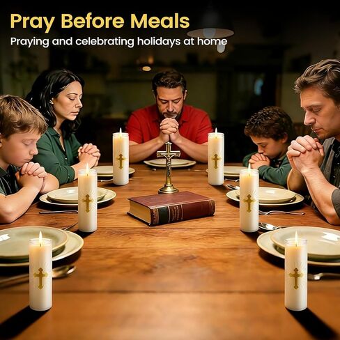 6 Pcs Natural Soy Wax Prayer Candles 7 Day Devotional Candle in Glass 100 Hours Long Burn Time Religious Catholic Christian Spiritual Decor for Memorials Vigil Church Home Altar Bless Novena in Saudi Arabia