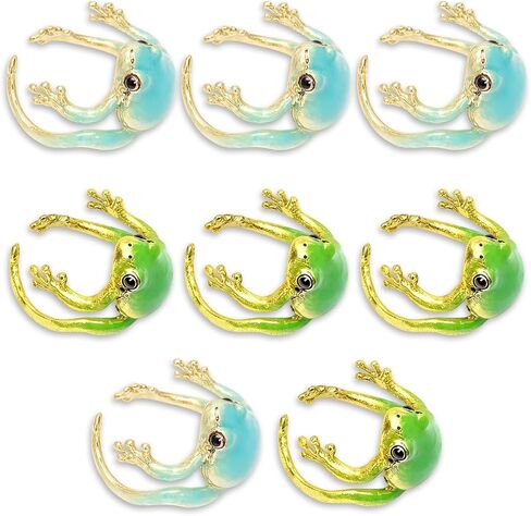 8Pcs Frog Rings for Women, Frog Gifts, Frog Jewelry with Unique Design Suitable for Decorative Matching and Collection in Saudi Arabia