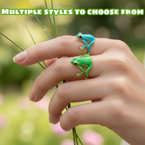 8Pcs Frog Rings for Women, Frog Gifts, Frog Jewelry with Unique Design Suitable for Decorative Matching and Collection in Saudi Arabia
