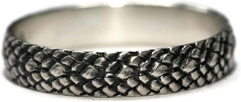 Handmade Dragon Scale Pattern Sterling Silver Ring in Saudi Arabia