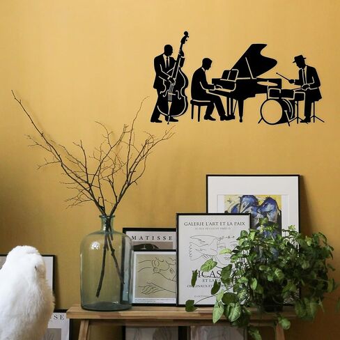 Chordwave Music Wall Art – Vintage Jazz Trio Metal Wall Sculpture, Speakeasy Decor for Living Room & Bedroom, Perfect Jazz Club & Music Room Wall Decor in Saudi Arabia