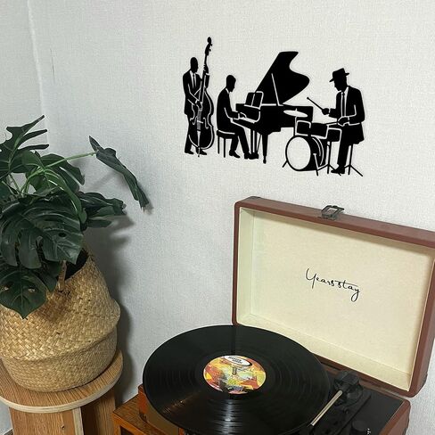 Chordwave Music Wall Art – Vintage Jazz Trio Metal Wall Sculpture, Speakeasy Decor for Living Room & Bedroom, Perfect Jazz Club & Music Room Wall Decor in Saudi Arabia