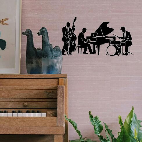 Chordwave Music Wall Art – Vintage Jazz Trio Metal Wall Sculpture, Speakeasy Decor for Living Room & Bedroom, Perfect Jazz Club & Music Room Wall Decor in Saudi Arabia