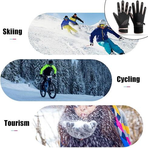 Winter Gloves Women Touchscreen, Ski Glove Waterproof Touch Screen Gloves, Womens Gloves with Touchscreen Fingers, Cold Weather Thermal Glove for Running, Cycling, Biking, Driving, Typing in Saudi Arabia