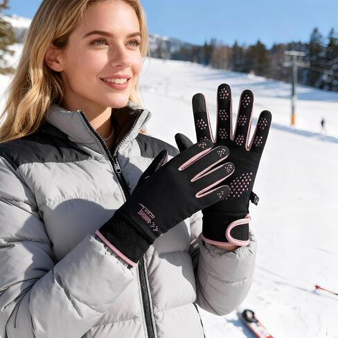 Winter Gloves Women Touchscreen, Ski Glove Waterproof Touch Screen Gloves, Womens Gloves with Touchscreen Fingers, Cold Weather Thermal Glove for Running, Cycling, Biking, Driving, Typing in Saudi Arabia