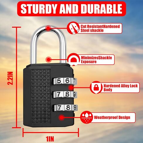 4FT/6FT/10FT/15FT Cable Locks with Combination 1/8 inch Security Cable with Loops for Fence Luggage Gym Locker Cabinet in Kuwait