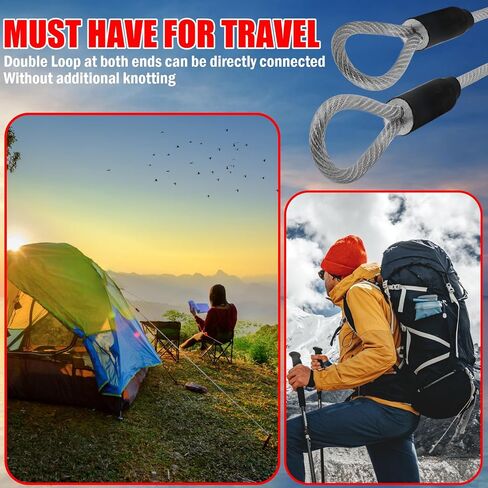 4FT/6FT/10FT/15FT Cable Locks with Combination 1/8 inch Security Cable with Loops for Fence Luggage Gym Locker Cabinet in Kuwait