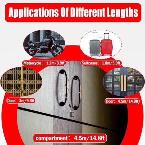 4FT/6FT/10FT/15FT Cable Locks with Combination 1/8 inch Security Cable with Loops for Fence Luggage Gym Locker Cabinet in Kuwait