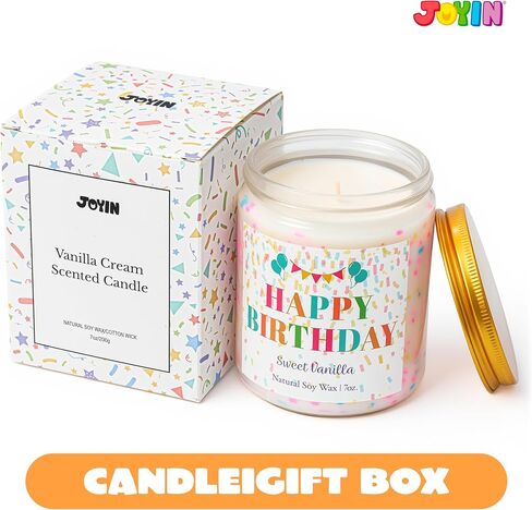 JOYIN Vanilla Buttercream Birthday Candle - Scented Happy Birthday Gifts for Women, Friends & Mom, Premium Soy Wax in Saudi Arabia
