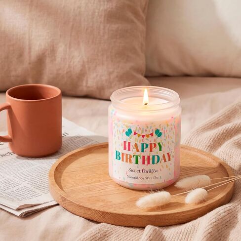 JOYIN Vanilla Buttercream Birthday Candle - Scented Happy Birthday Gifts for Women, Friends & Mom, Premium Soy Wax in Saudi Arabia