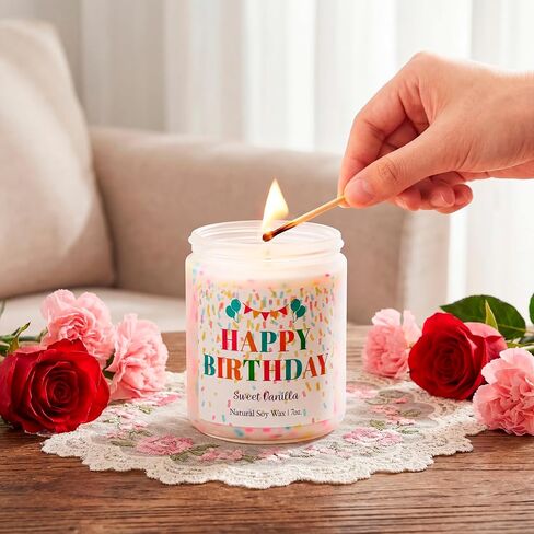 JOYIN Vanilla Buttercream Birthday Candle - Scented Happy Birthday Gifts for Women, Friends & Mom, Premium Soy Wax in Saudi Arabia