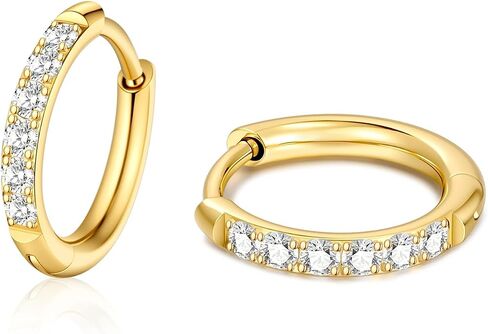 G23 Titanium Earrings Hoops ASTM F136 Implant Grade Titanium Small Huggie Earring Hypoallergenic 18g Cubic Zirconia Cartilage Hoops Stack Sets for Multiple Piercing Jewelry Women Men in Saudi Arabia