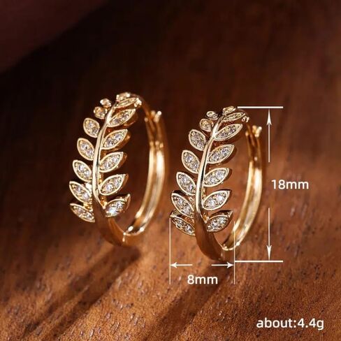 White Gold & Gold Plated White Cubic Zirconia Hoop Earrings for Women Daily Bridal Parties Lightweight Earring Jewelry Gift for Her in Kuwait