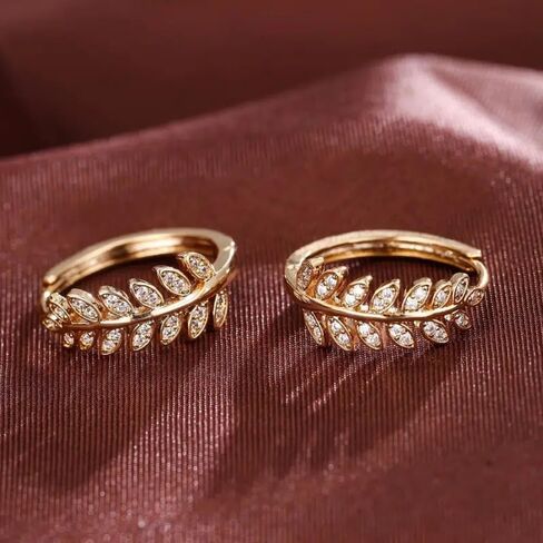 White Gold & Gold Plated White Cubic Zirconia Hoop Earrings for Women Daily Bridal Parties Lightweight Earring Jewelry Gift for Her in Kuwait