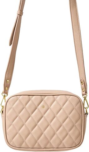 Mary Square Essential Crossbody Bag Quilted Vegan Leather Small Camera Style Shoulder Bag Adjustable Strap and Gold Hardware in Saudi Arabia
