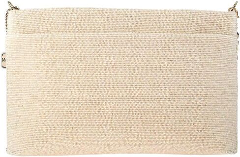MARY FRANCES Roses are Red Beaded Crossbody Clutch Handbag, Ivory in Kuwait