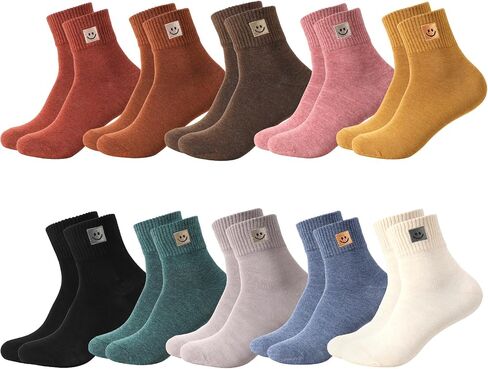 Womens Elastic Crew Socks Cute Cozy Lightweight Ankle Socks Gifts for Women 8/10 Pairs in Kuwait
