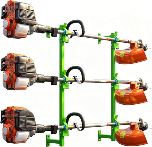 ELITEWILL 3 Place Weedeater Rack for Enclosed Trailer, Green Steel Wall Mount Lawn Equipment Holder in Kuwait