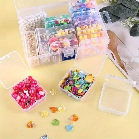 Small Beads Organizers and Storage Plastic Cases Mini Clear Diamond Storage Containers Boxes with Hinged Lid and Rectangle for Bracelet Making DIY Craft Nail-30 grids in Kuwait