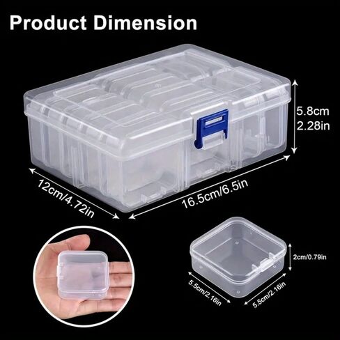 Small Beads Organizers and Storage Plastic Cases Mini Clear Diamond Storage Containers Boxes with Hinged Lid and Rectangle for Bracelet Making DIY Craft Nail-30 grids in Kuwait