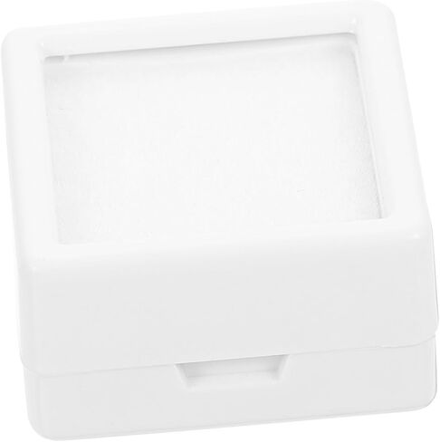 VANZACK 20Pcs White Abs Ring Box Organizer Acrylic Jewelry Display Case for Proposal Supplies Romantic Ring Storage for Wedding Anniversary Festival in Kuwait