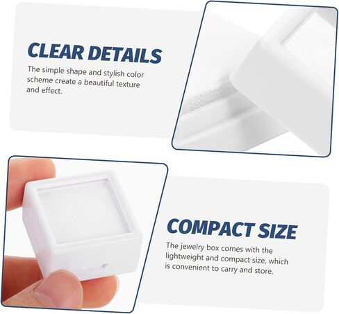 VANZACK 20Pcs White Abs Ring Box Organizer Acrylic Jewelry Display Case for Proposal Supplies Romantic Ring Storage for Wedding Anniversary Festival in Kuwait