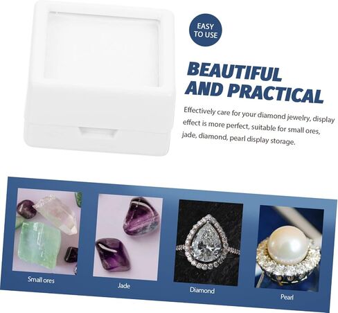 VANZACK 20Pcs White Abs Ring Box Organizer Acrylic Jewelry Display Case for Proposal Supplies Romantic Ring Storage for Wedding Anniversary Festival in Kuwait