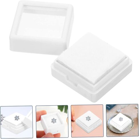 VANZACK 20Pcs White Abs Ring Box Organizer Acrylic Jewelry Display Case for Proposal Supplies Romantic Ring Storage for Wedding Anniversary Festival in Kuwait