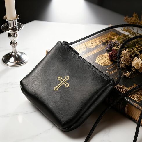 Genuine Leather Communion Burse for Pyx – Catholic Pyx Case Fits Pyxes up to 30 Hosts, Perfect for Host Priests Deacons Gifts in Saudi Arabia