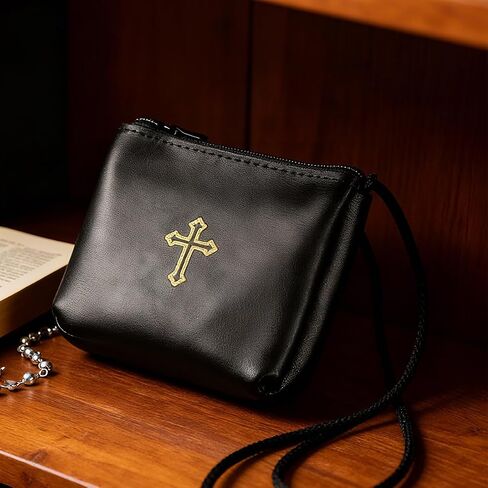 Genuine Leather Communion Burse for Pyx – Catholic Pyx Case Fits Pyxes up to 30 Hosts, Perfect for Host Priests Deacons Gifts in Saudi Arabia